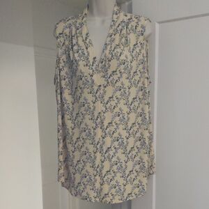 Charter Club V-Neck Floral Print Sleeveless Blouse Size 1X